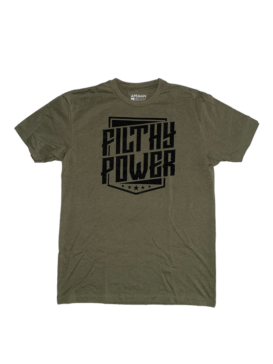 Olive Green FilthyPower badge T Shirt